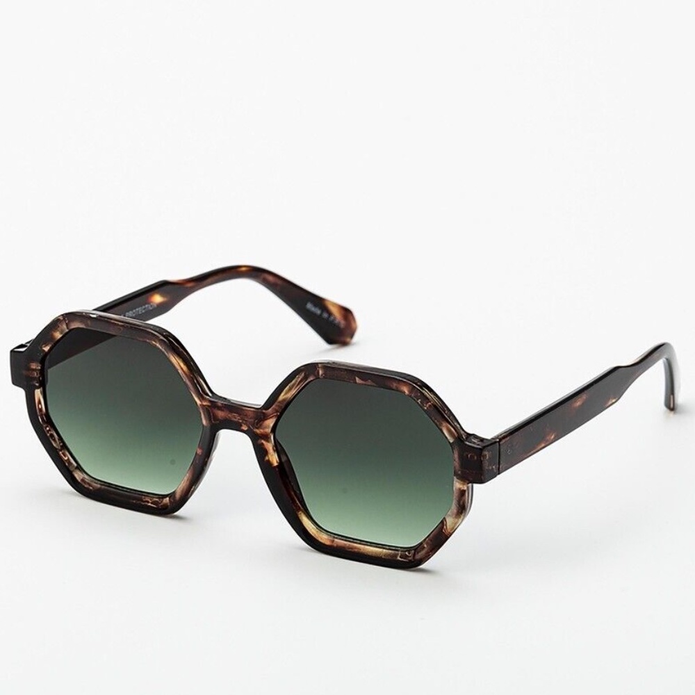 Multi Color Dark Brown Angular Round Vintage Fram… - image 1